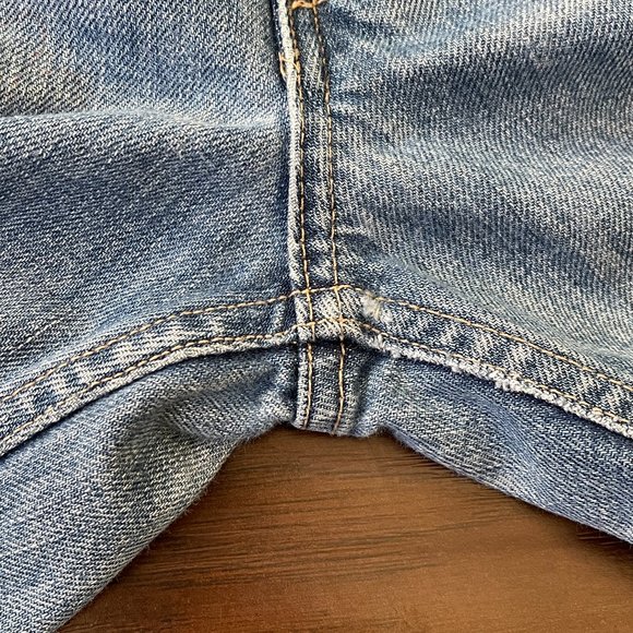 VTG Y2K Marc Jacobs Distressed Tattoo Spider Web Printed Blue Denim Jeans Sz 8 - Picture 7 of 12